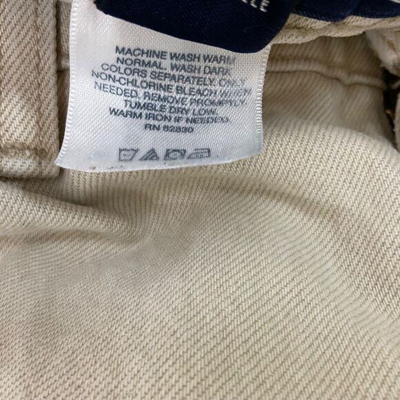 Lands' End Men’s Square Rigger Beige Jeans Made USA Tapered Size 34x30 - Picture 7 of 14